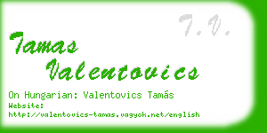 tamas valentovics business card
